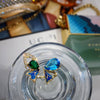 2022 Korea Design Jewelry Shiny Creative Crystal Oil Drop Opening Adjustable Female Prom Ring