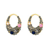 2022 Korean Jewelry Geometric Alloy Grey Crystal Retro Female stud Earrings