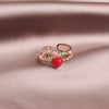 2022 Korean Design Jewelry Alloy Opening Dripping Flower Resin Love Cute Student Elegant Female Ring