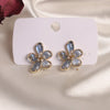 2022 Korean Design Jewelry Exquisite Copper Inlay Zircon Glass Flower Earrings Elegant Women Party Earrings