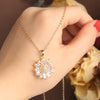 2022 Korean Design Jewelry Exquisite Copper Inlay Zircon White Daisy Pendant Elegant Female Clavicle Necklace