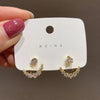 2022 Korean Design Jewelry Exquisite Copper flowers Inlay Zircon Hooks Wear Shiny Female Earrings Before and After