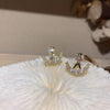 2022 Korean Design Jewelry Exquisite Copper flowers Inlay Zircon Hooks Wear Shiny Female Earrings Before and After