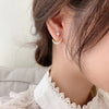 2022 Korean Design Jewelry Exquisite Copper flowers Inlay Zircon Hooks Wear Shiny Female Earrings Before and After