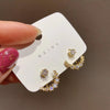 2022 Korean Design Jewelry Exquisite Copper flowers Inlay Zircon Hooks Wear Shiny Female Earrings Before and After