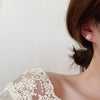 2022 Korean Design Jewelry Exquisite White Shell Flowers Golden Hollow Leaves Elegant Female Earrings