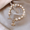 2022 Korean Design Jewelry Natural Baroque Shaped Freshwater Pearl Copper Zircon Bee Elegant Female Bracelet