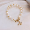 2022 Korean Design Jewelry Natural Baroque Shaped Freshwater Pearl Copper Zircon Bee Elegant Female Bracelet
