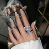 2022 Korean Design Jewelry Shiny Butterfly Zircon Flower Open Ring Female Prom Party Ring