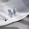 2022 Korean Design Jewelry Shiny Butterfly Zircon Flower Open Ring Female Prom Party Ring