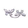 2022 Korean Design Jewelry Shiny Butterfly Zircon Flower Open Ring Female Prom Party Ring