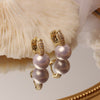 2022 Korean Design Jewelry Simple Copper Inlaid Zircon Elegant Pearl Female Daily All-match Prom small hoop Earrings