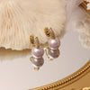 2022 Korean Design Jewelry Simple Copper Inlaid Zircon Elegant Pearl Female Daily All-match Prom small hoop Earrings