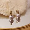2022 Korean Design Jewelry Simple Copper Inlaid Zircon Elegant Pearl Female Daily All-match Prom small hoop Earrings