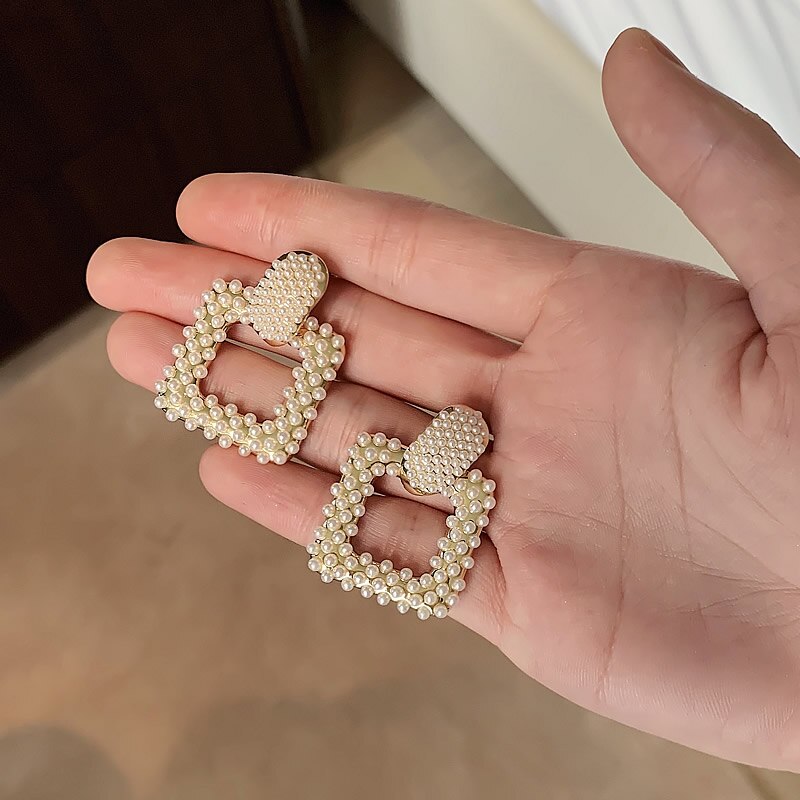 2022 Korean Design Jewelry Vintage Full Pearl Several Elegant Female Earrings