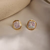 2022 Korean jewelry hand-wound freshwater pearl simple round high-grade female daily wild earrings