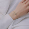 2022 Korean jewelry high-quality square copper inlaid zircon green simple gold female bracelet