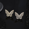 2022 Korean selling jewelry exquisite copper inlaid zircon black smart butterfly female elegant stud earrings
