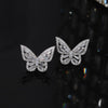 2022 Korean selling jewelry exquisite copper inlaid zircon black smart butterfly female elegant stud earrings