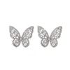 2022 Korean selling jewelry exquisite copper inlaid zircon black smart butterfly female elegant stud earrings