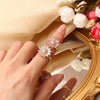 2022 Korean design jewelry exquisite copper inlaid zircon daisy flower female open adjustable index finger ring