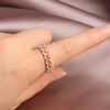 2022 Korean design jewelry exquisite copper inlaid zircon hollow pearl simple round opening female ring