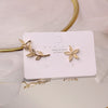 2022 Korean design jewelry exquisite copper inlaid zircon opal leaf ear bone clip flower asymmetric female earrings
