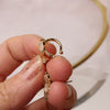 2022 Korean design jewelry exquisite copper inlaid zircon opal leaf ear bone clip flower asymmetric female earrings