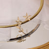 2022 Korean design jewelry exquisite copper inlaid zircon opal leaf ear bone clip flower asymmetric female earrings