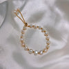 2022 Korean design jewelry  natural baroque freshwater pearl beads adjustable elegant female bracelet