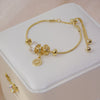 2022 Korean design jewelry high sense geometric round hollow beads zircon crystal adjustable female bracelet