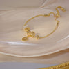2022 Korean design jewelry high sense geometric round hollow beads zircon crystal adjustable female bracelet