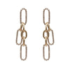 2022 Korean design jewelry long chain geometric buckle earrings copper inlaid zircon female tassel earrings