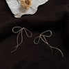 2022 Korean design jewelry simple and smart line bow earrings elegant female metal earrings