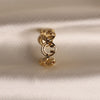 2022 Korean design jewelry simple golden copper smiley female opening adjustable daily ring