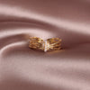 2022 Korean design jewelry simple white pearl copper inlaid zircon open female daily ring