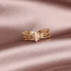 2022 Korean design jewelry simple white pearl copper inlaid zircon open female daily ring