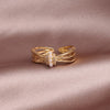 2022 Korean design jewelry simple white pearl copper inlaid zircon open female daily ring