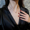 2022 Korean design jewelry titanium steel round zircon simple daily wild female clavicle necklace