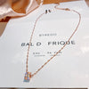 2022 Korean design jewelry titanium steel round zircon simple daily wild female clavicle necklace