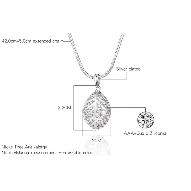 2022 Leaf Pendant Choker Chain Women Necklace Coffee Gold Silver Color CZ Zirconia Hollow Women Accessories Jewelry Party Gift