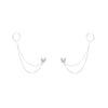 2022 Long Multi-Layer Chain Tassel Pendant Earrings With Double Ear Piercing CZ Zircon Butterfly Female Earring Party Jewelry