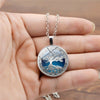 2022 Men And Women Couples Gift Celtic Tree Time Necklace Glass Dome Pendant Retro Style Black Brown Silver Color Sweater Chain