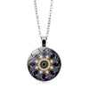 2022 Men and Women Couple Gift Mandala Time Gem Glass Dome Pendant Necklace Retro Style Silver Color White Brown Sweater Chain