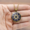 2022 Men and Women Couple Gift Mandala Time Gem Glass Dome Pendant Necklace Retro Style Silver Color White Brown Sweater Chain