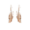 2022 Metal Feathers Crystal Long Dangle Earring Female Feather Leaves Shape Big Eardrops For Women Jewelry Party Gift