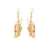 2022 Metal Feathers Crystal Long Dangle Earring Female Feather Leaves Shape Big Eardrops For Women Jewelry Party Gift