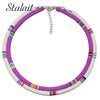 2021 Multi Layer Choker Silicone Ceramic Necklace Boho Bohemian Rubber Necklace Beach Ethnic Girl DIY Handmade Jewelry  ожерелье