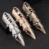 2020   Cool Men Boys Punk Gothic Rock Scroll Joint Armor Knuckle Metal Full Finger Rings Gold Cospaly DIY Rings