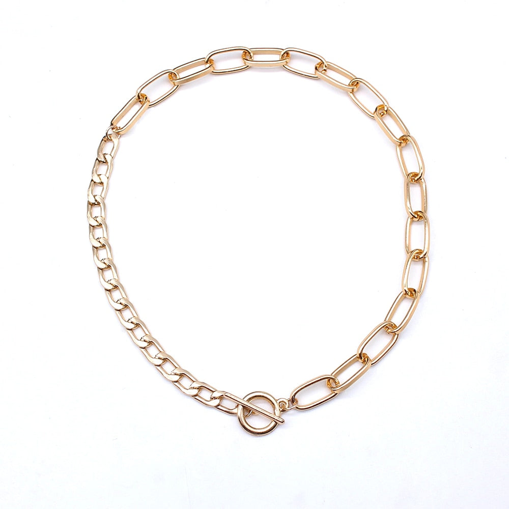 2021 Punk Imitation Pearl Choker Necklace Collar Statement Gold Color Lasso Pendant Necklace For Women Collier Femme Chocker